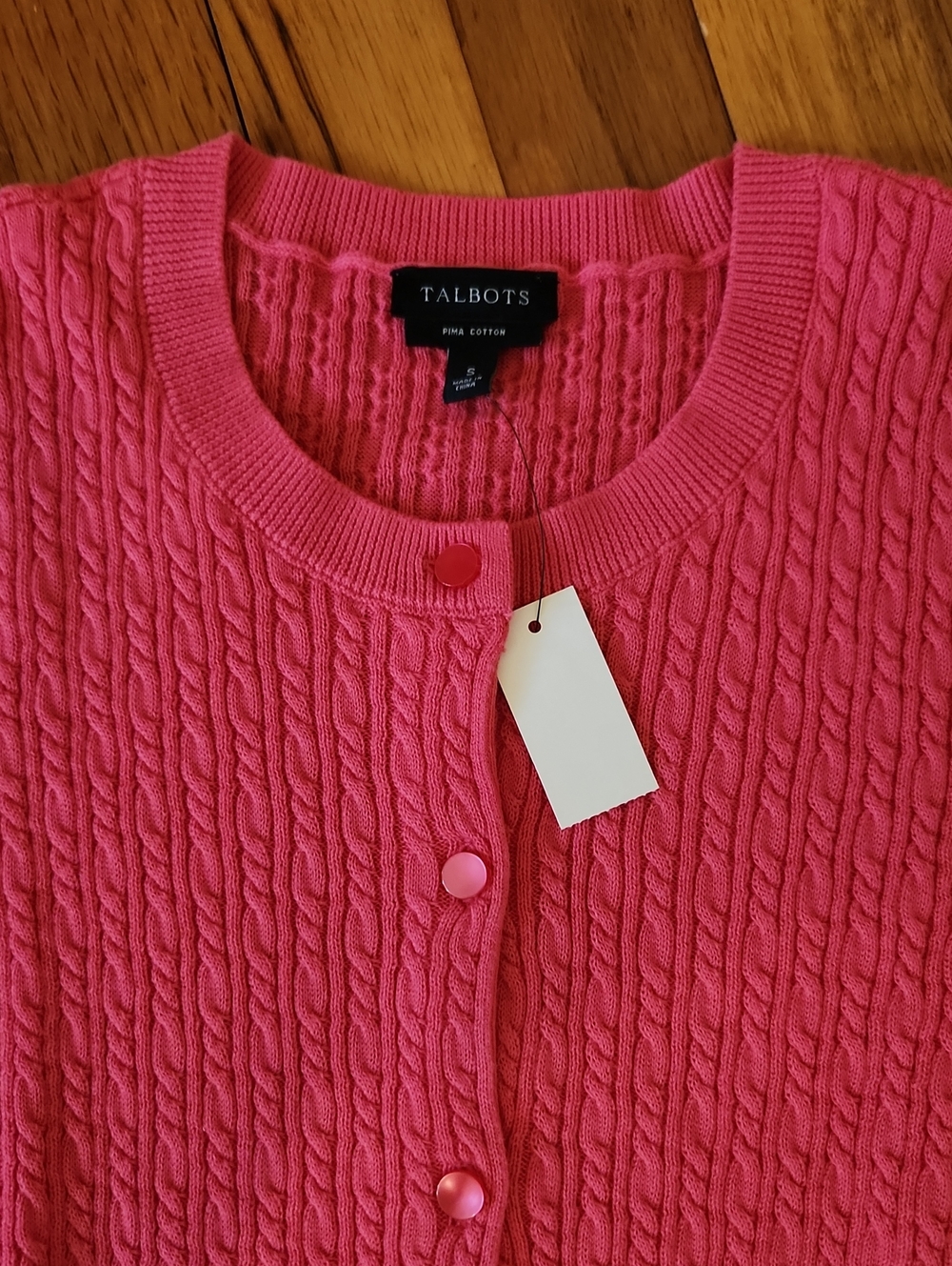 Talbots 100% Cotton Classic Cardigan Sweater NWT - Picture 5 of 11